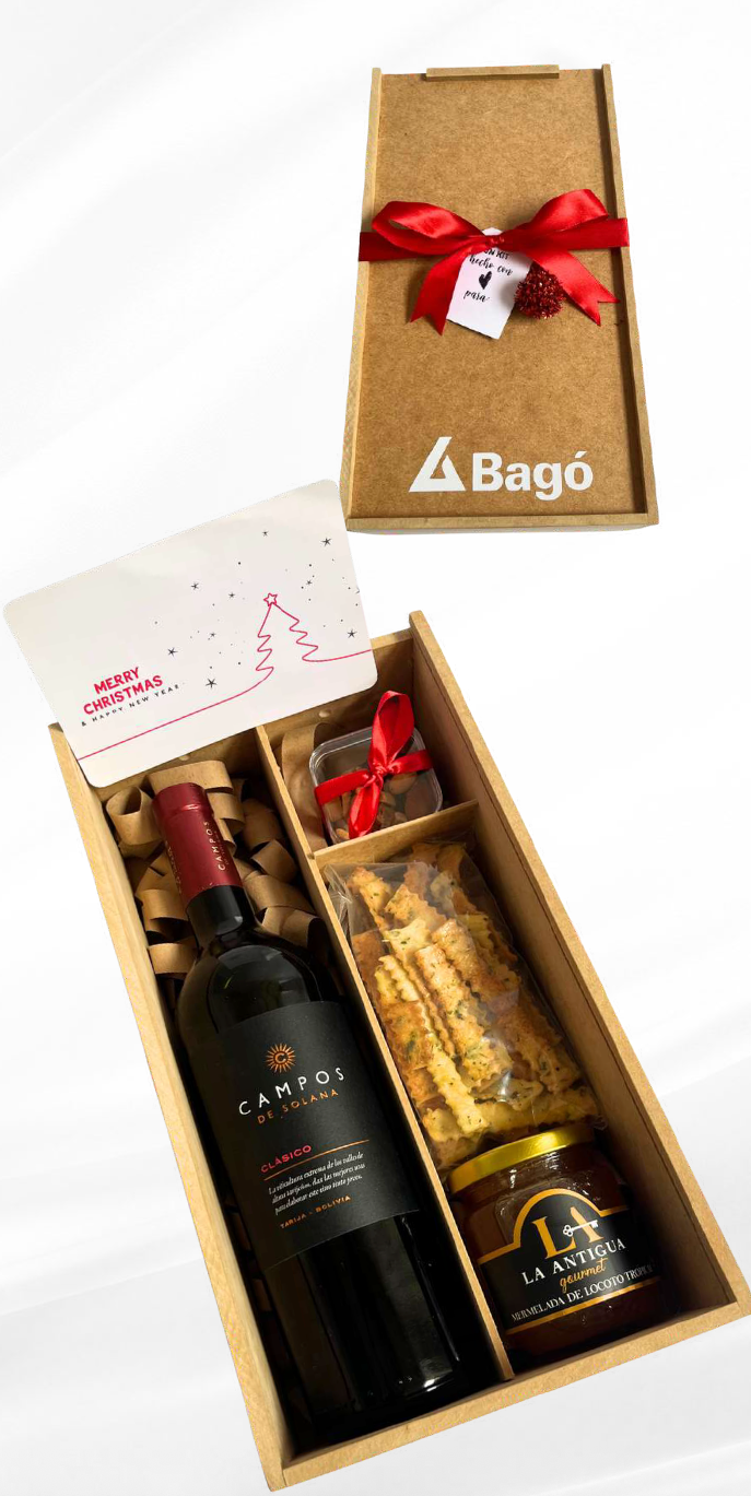 Vino con piqueos Personalizada con logo